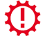 peugeot-108-gearbox-uyarı ışığı Peugeot 108 Gearbox or Clutch Fault (Red Cog / Exclamation Mark) Dashboard Warning Light Symbol